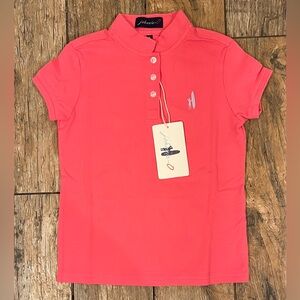 Johnnie-O size 8 pink short sleeve polo NEW with tags shirt
